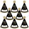 Big Dot of Happiness Adult 70th Birthday - Gold - Mini Cone Birthday Party Hats - Small Little Party Hats - Set of 8